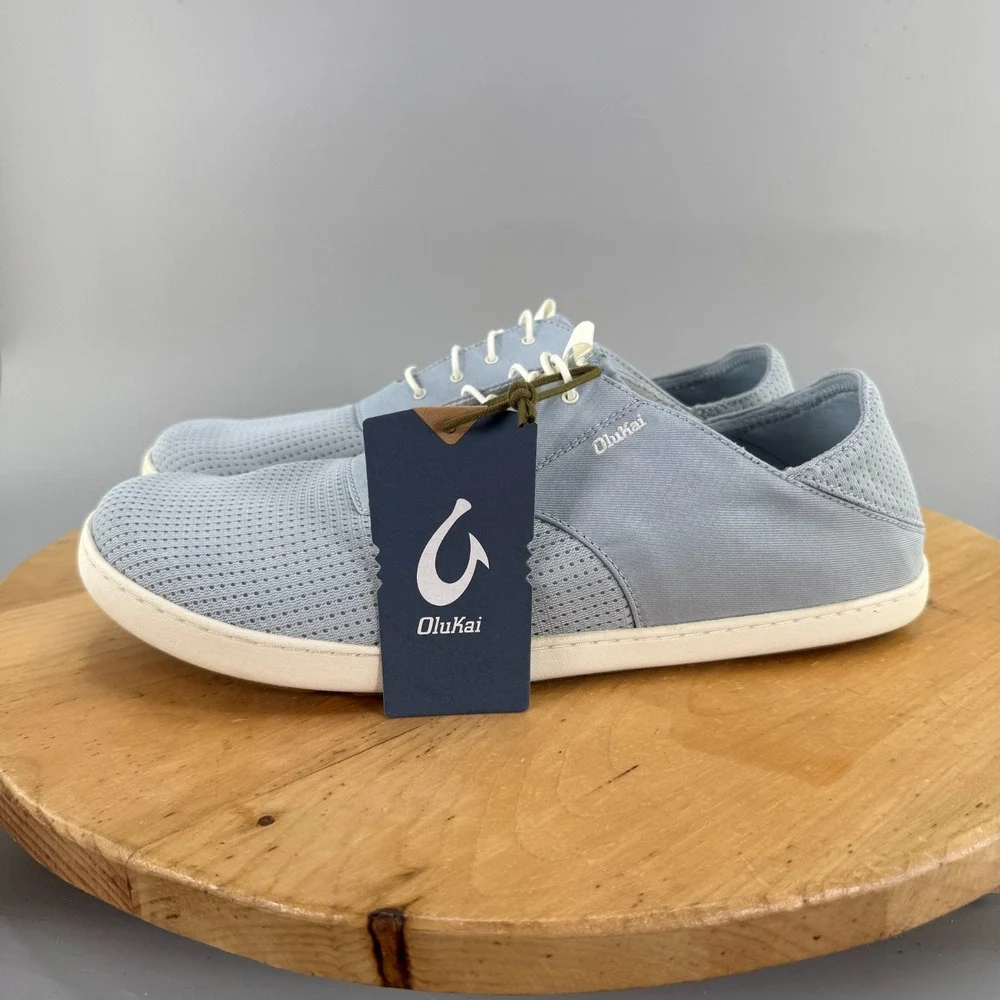 OluKai Nohea Moku Mens Size 13 Light Denim Blue Slip On Casual Sneakers NEW